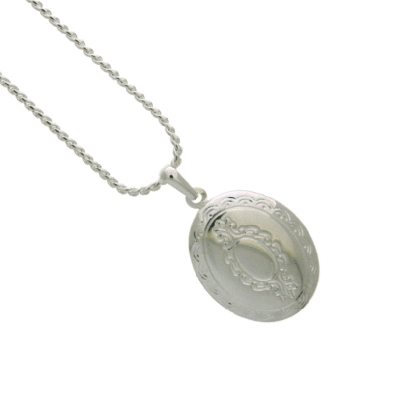 Rhodium plated locket pendant