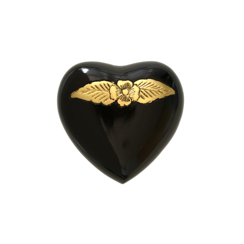 [711000100] ALACOR BLACK Heart keepsake urn 